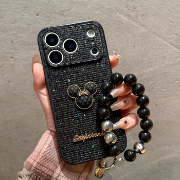 Carcasă de protecție din silicon, cu accente electroplate, anti-cadere, cu brățară, compatibilă cu iPhone 11 Pro/11 Pro Max, 12 Pro/Max, 13 Pro/Max, 14 Pro/Max