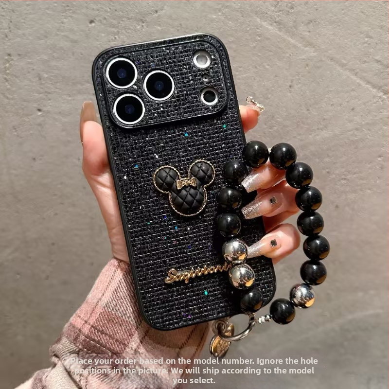 Carcasă de protecție din silicon, cu accente electroplate, anti-cadere, cu brățară, compatibilă cu iPhone 11 Pro/11 Pro Max, 12 Pro/Max, 13 Pro/Max, 14 Pro/Max