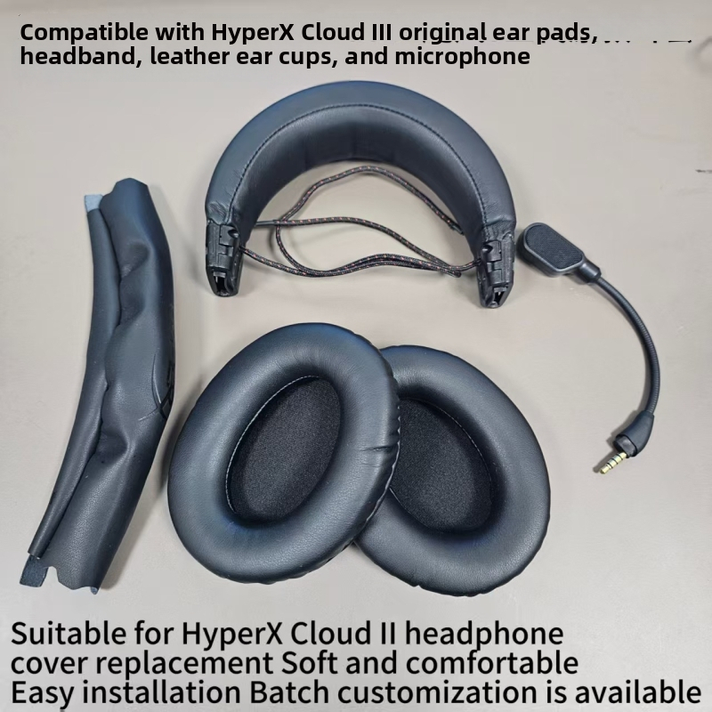 Kožené náušníky pre Kingston HyperX Cloud III Hurricane 3 Gen slúchadlá – Syntetická koža, pohodlné nosenie