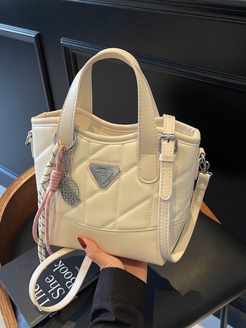 PU kožna bucket bag u gradskom minimalističkom stilu, zatvaranje zipom, unutarnja džep sa zipom i džep za mobitel