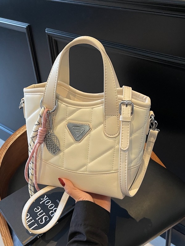 PU kožna bucket bag u gradskom minimalističkom stilu, zatvaranje zipom, unutarnja džep sa zipom i džep za mobitel
