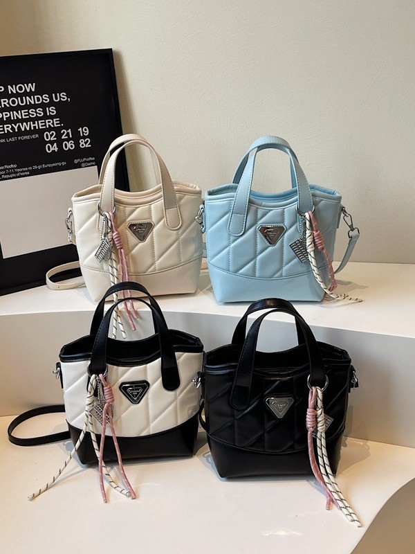 PU kožna bucket bag u gradskom minimalističkom stilu, zatvaranje zipom, unutarnja džep sa zipom i džep za mobitel