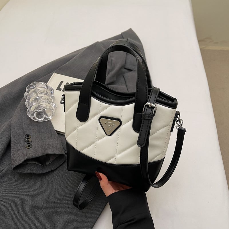 PU kožna bucket bag u gradskom minimalističkom stilu, zatvaranje zipom, unutarnja džep sa zipom i džep za mobitel