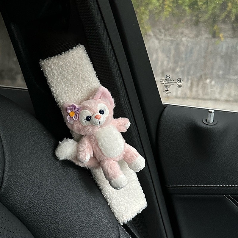 Jastučić za pojas sigurnosti automobila – pliš materijal, unutarnji dodatak vozila, sladak dizajn, poklon za novi automobil