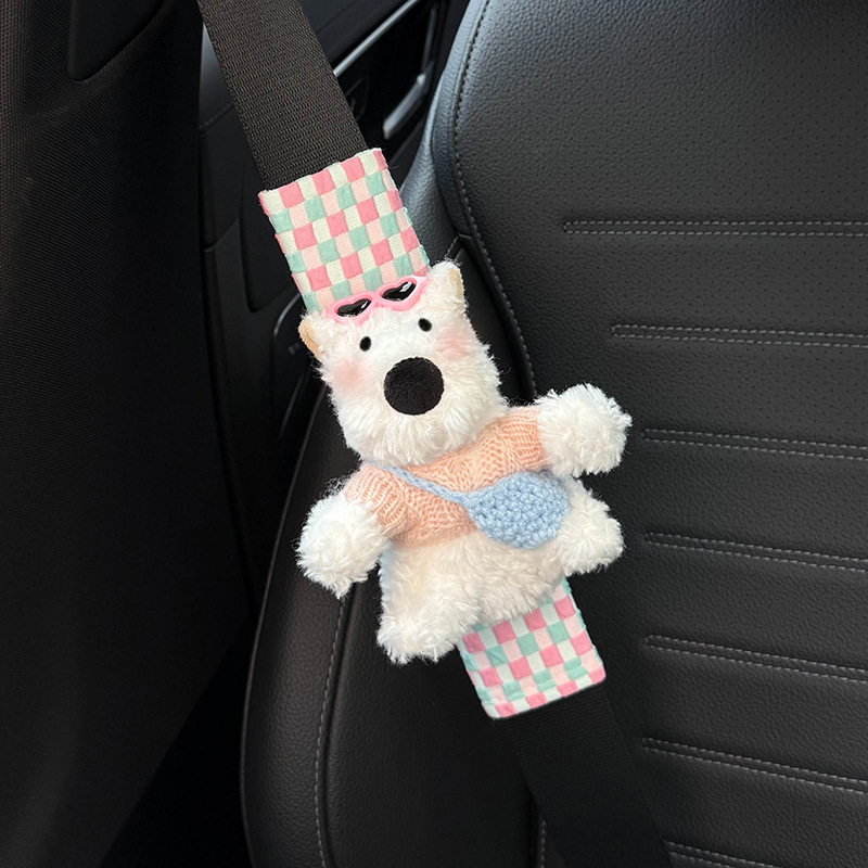 Husă pentru curea de siguranță a mașinii, design West Highland, pereche, marcă Shuai Hao, model Fsgzhjtxgd, fără personalizare