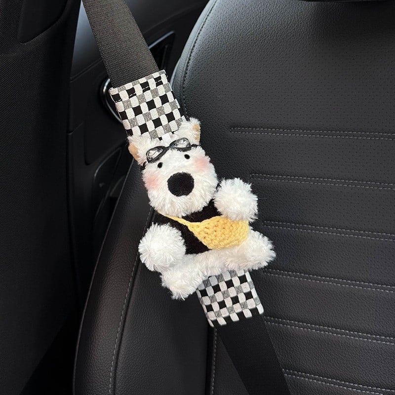 Husă pentru curea de siguranță a mașinii, design West Highland, pereche, marcă Shuai Hao, model Fsgzhjtxgd, fără personalizare