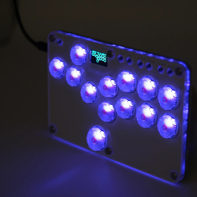 Capac posterioară pentru Hitbox Raspberry Pi tastatură de luptă cu 16 taste – USB, acrilic, LED, desene personalizate, imprimare a logo-ului disponibil