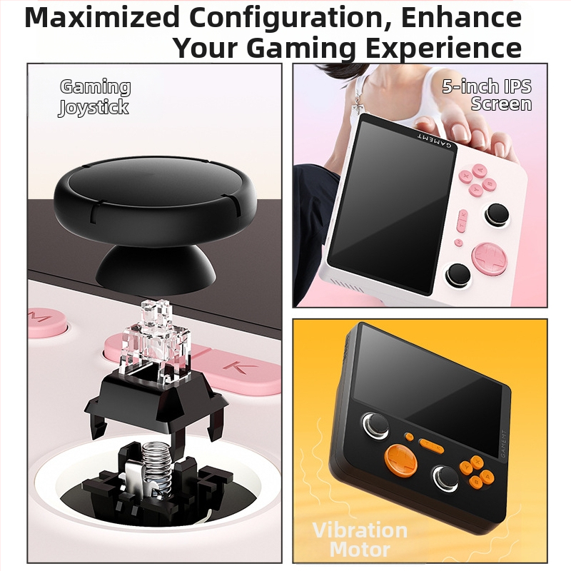 Nešiojama Rocker žaidimų konsolė su dviguba sistema, atviro kodo Android OS, Wi‑Fi, Bluetooth, USB sąsaja