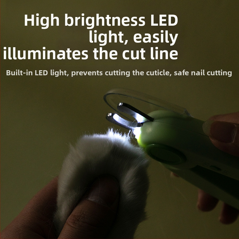 Clește pentru unghii câine și pisică cu LED, design sigur previne rănirea, Fără import, Fără etichetă privată licențiată