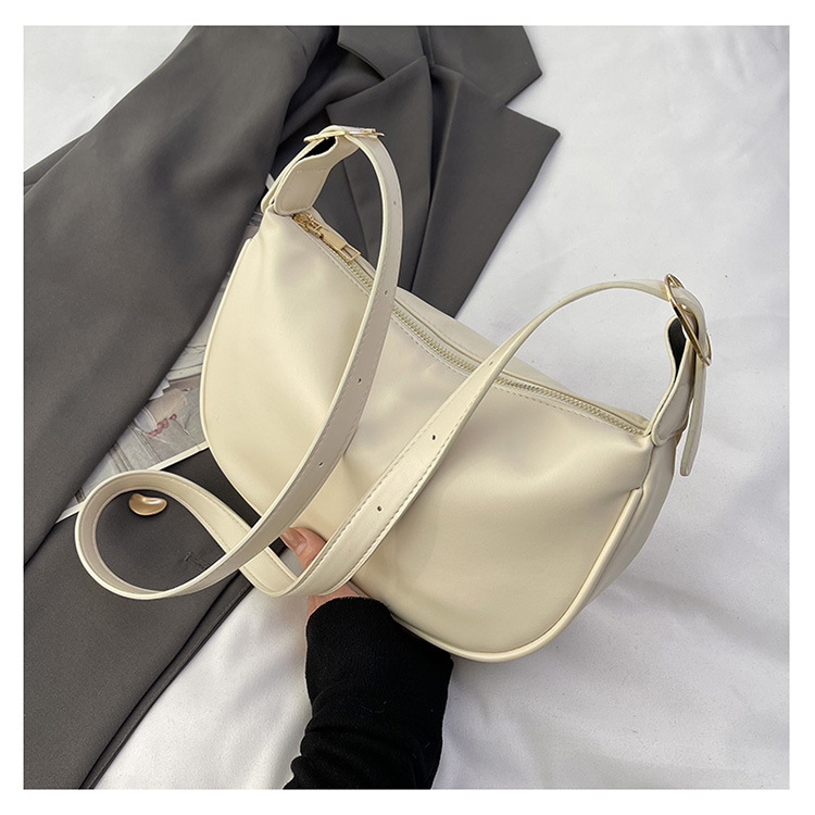 PU dumpling torba, crossbody s jednim remenom, zatvarač, poliester podstava, ulični stil
