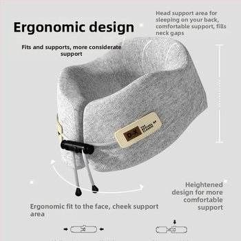 Pernă de călătorie în formă de U, cu spumă cu memorie, husă din poliester, design modern
