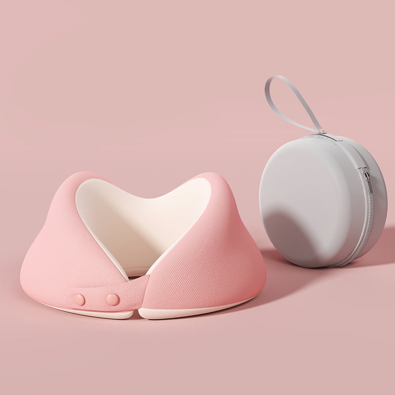 Pernă de gât din memory foam, în formă de U, pentru călătorii (Material Ice Silk, recuperare lentă, design modern)