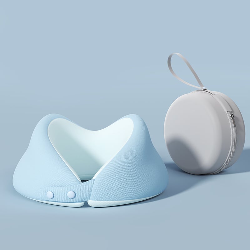 Pernă de gât din memory foam, în formă de U, pentru călătorii (Material Ice Silk, recuperare lentă, design modern)
