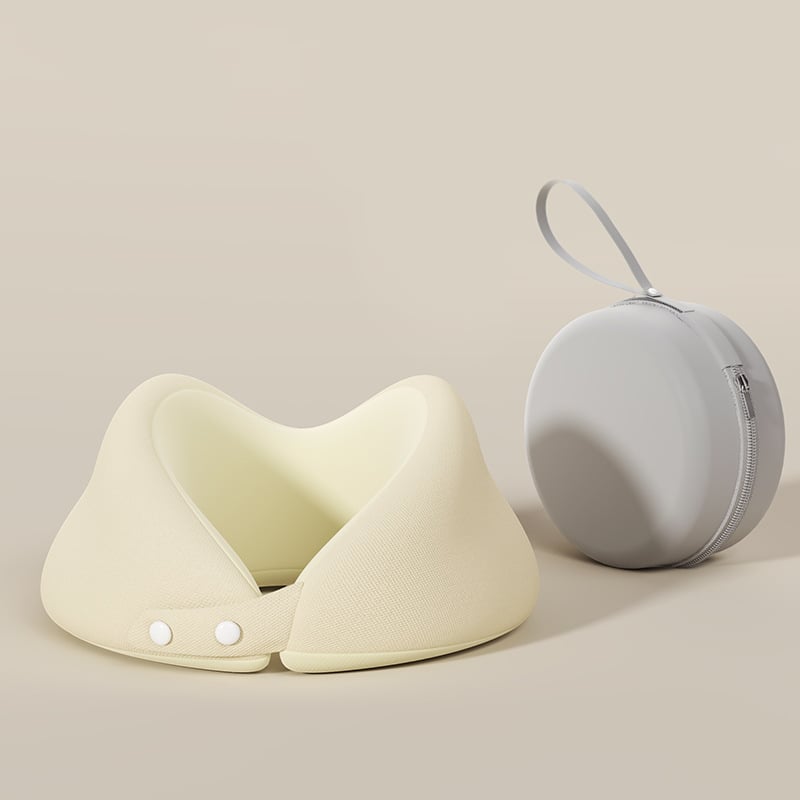 Pernă de gât din memory foam, în formă de U, pentru călătorii (Material Ice Silk, recuperare lentă, design modern)