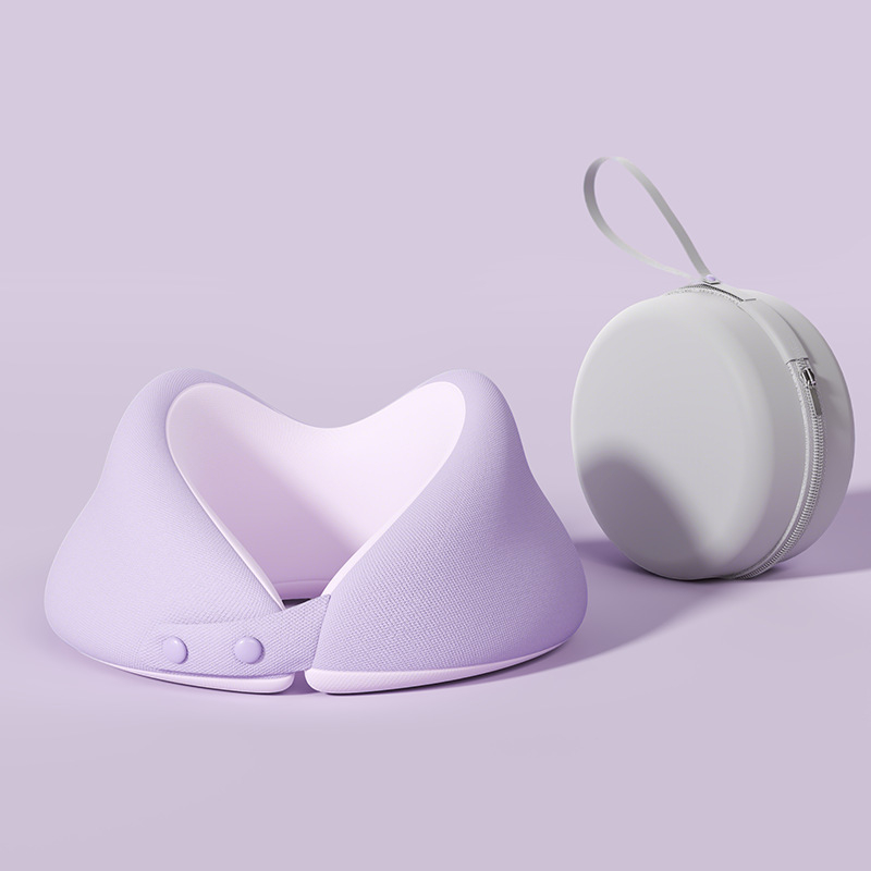 Pernă de gât din memory foam, în formă de U, pentru călătorii (Material Ice Silk, recuperare lentă, design modern)