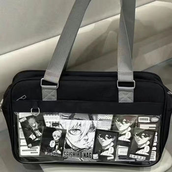 Nylon Messenger torba sa zatvaračem, vodoravnog kvadratnog oblika, tri naramenice