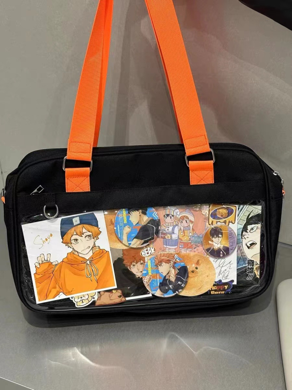Nylon Messenger torba sa zatvaračem, vodoravnog kvadratnog oblika, tri naramenice