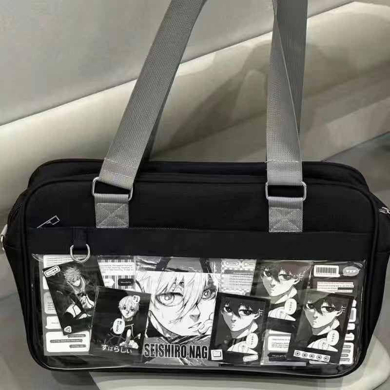 Nylon Messenger torba sa zatvaračem, vodoravnog kvadratnog oblika, tri naramenice