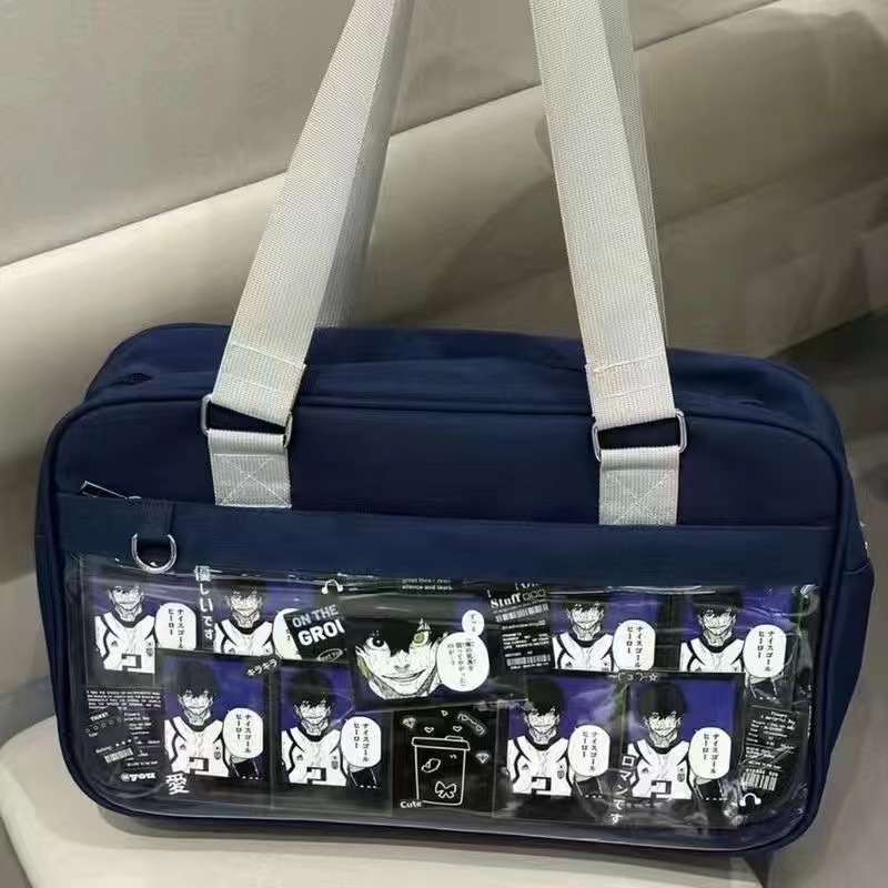 Nylon Messenger torba sa zatvaračem, vodoravnog kvadratnog oblika, tri naramenice