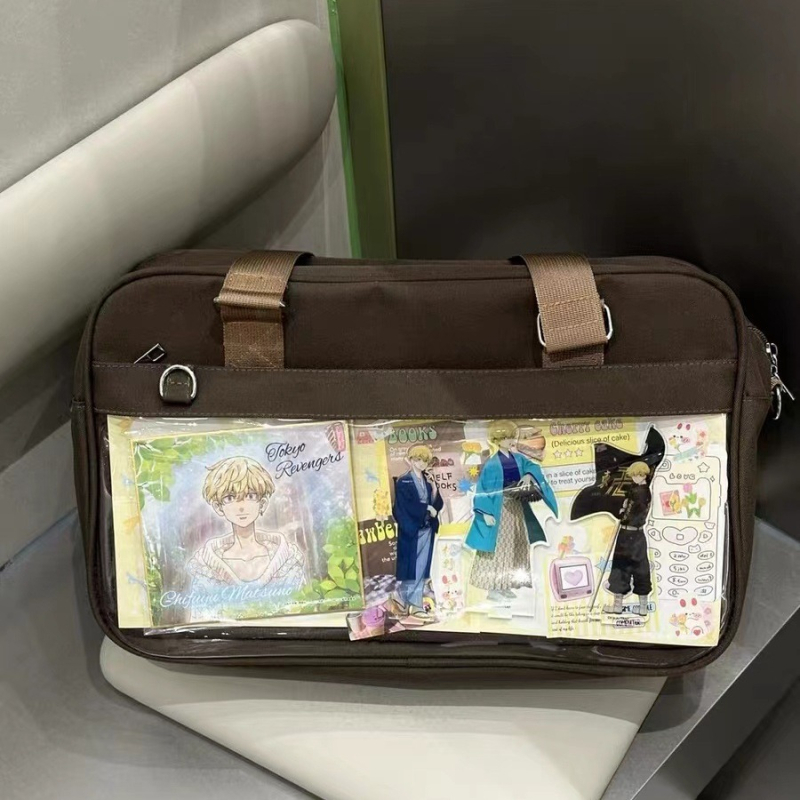 Nylon Messenger torba sa zatvaračem, vodoravnog kvadratnog oblika, tri naramenice