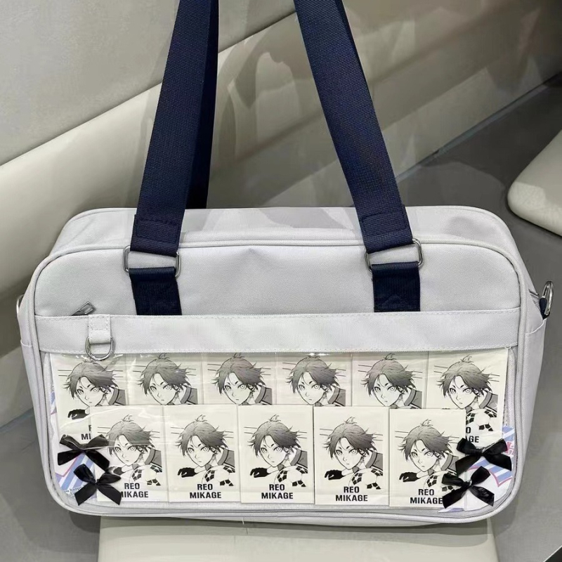Nylon Messenger torba sa zatvaračem, vodoravnog kvadratnog oblika, tri naramenice