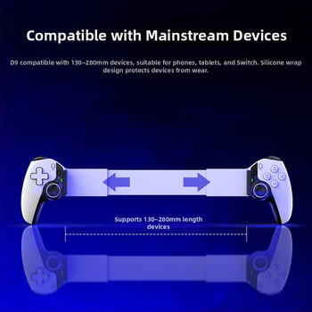 Controler de joc D9 fără fir cu Hall Trigger și Hall Rocker, Interfață Type-C, 2 taste spate, Bluetooth, pentru iOS/Android/PS3/PS4/Switch/PC