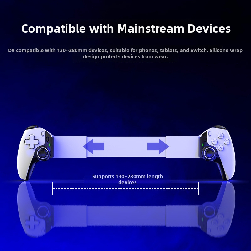 Controler de joc D9 fără fir cu Hall Trigger și Hall Rocker, Interfață Type-C, 2 taste spate, Bluetooth, pentru iOS/Android/PS3/PS4/Switch/PC