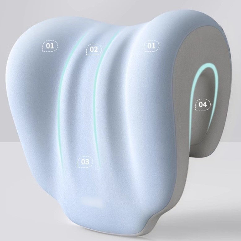 Atpūtas spilvens biroja krēslam ar galvas balstu, kakla un muguras atbalstu, pacelta atzveltne; zīmols: Other; materiāls: Other