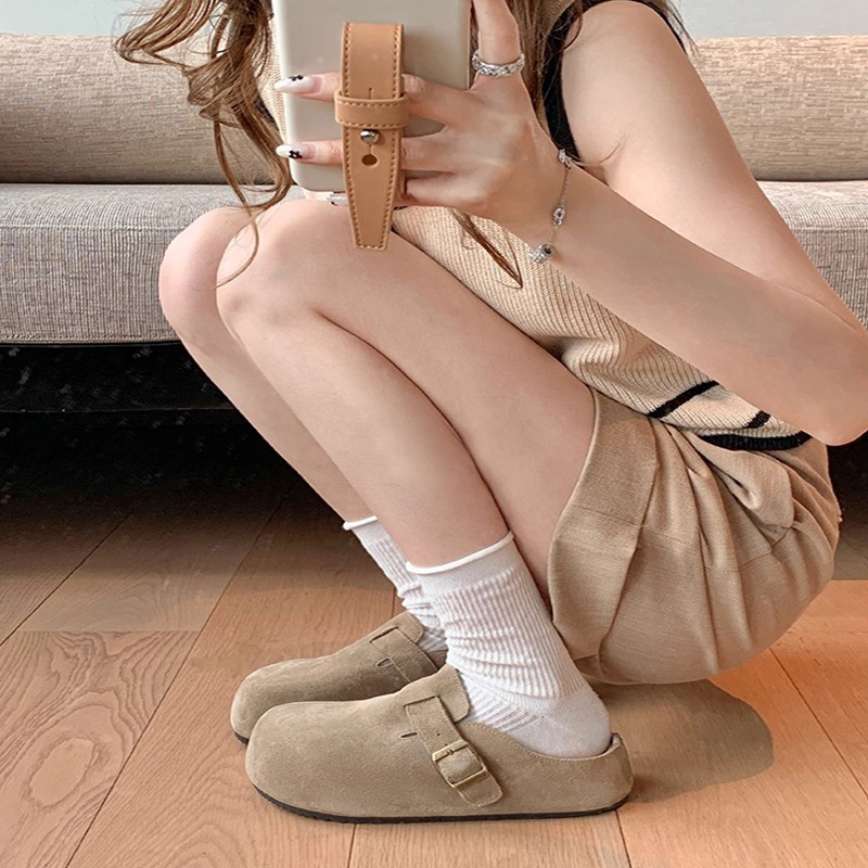 Kasdieniai moterų odiniai loaferiai su 5 cm aukštinančia stora padu, apvaliu nosimi, gumos padas