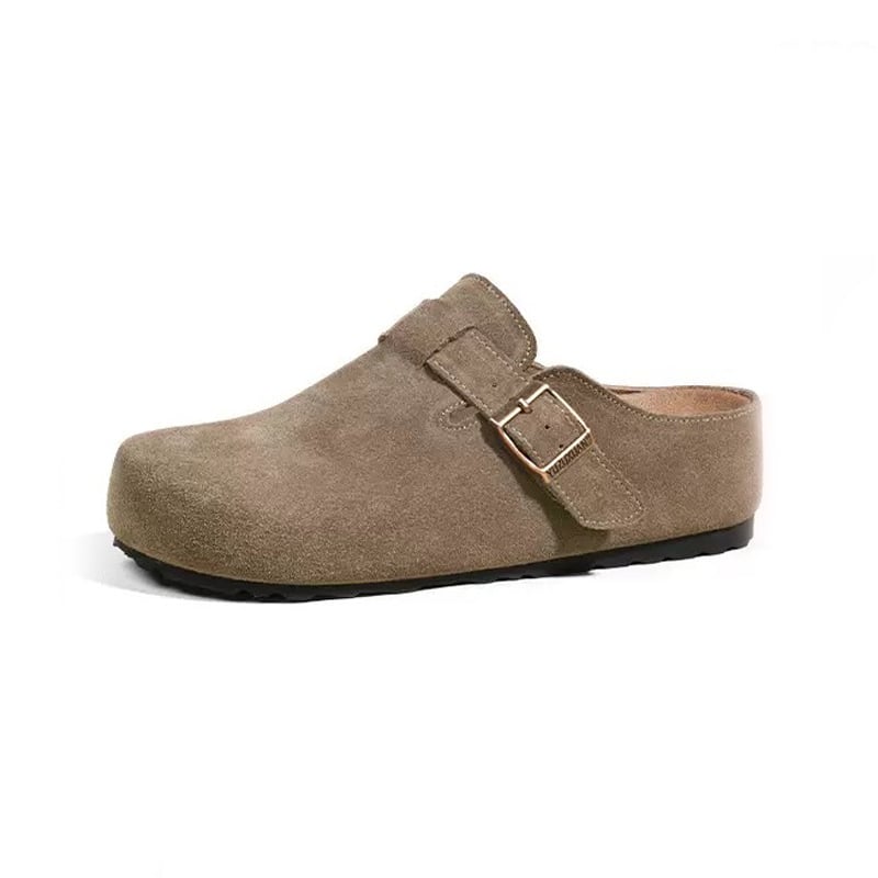 Kasdieniai moterų odiniai loaferiai su 5 cm aukštinančia stora padu, apvaliu nosimi, gumos padas