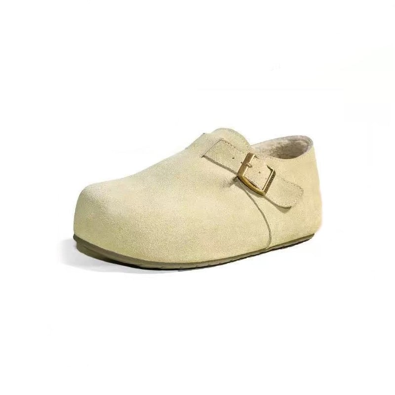 Kasdieniai moterų odiniai loaferiai su 5 cm aukštinančia stora padu, apvaliu nosimi, gumos padas