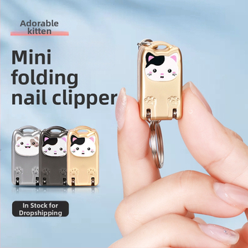 Мини сгъваем нокторезач от неръждаема стомана, портативен