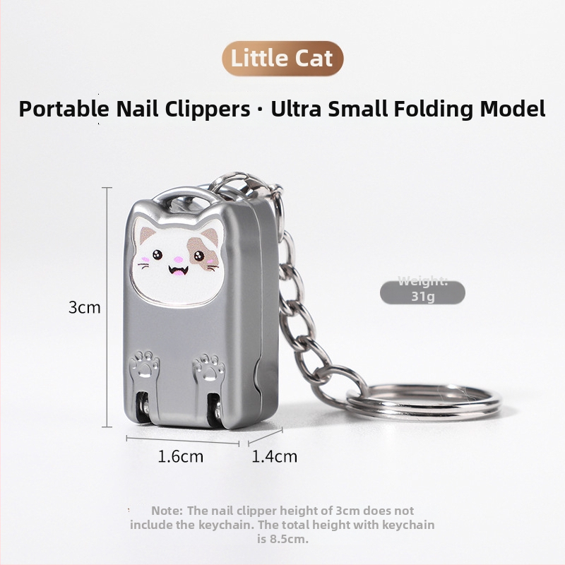 Мини сгъваем нокторезач от неръждаема стомана, портативен