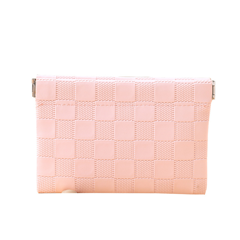 Τσαντάκι καλλυντικών, PVC καρό μοτίβο, χωρίς επένδυση, αστικός μινιμαλισμός, Fairy shi