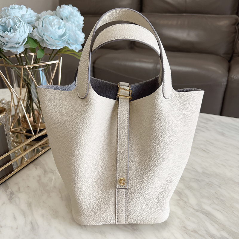 Bucket torba od prave kože, koža prvog sloja, gradski minimalistički stil, podstava od prave kože