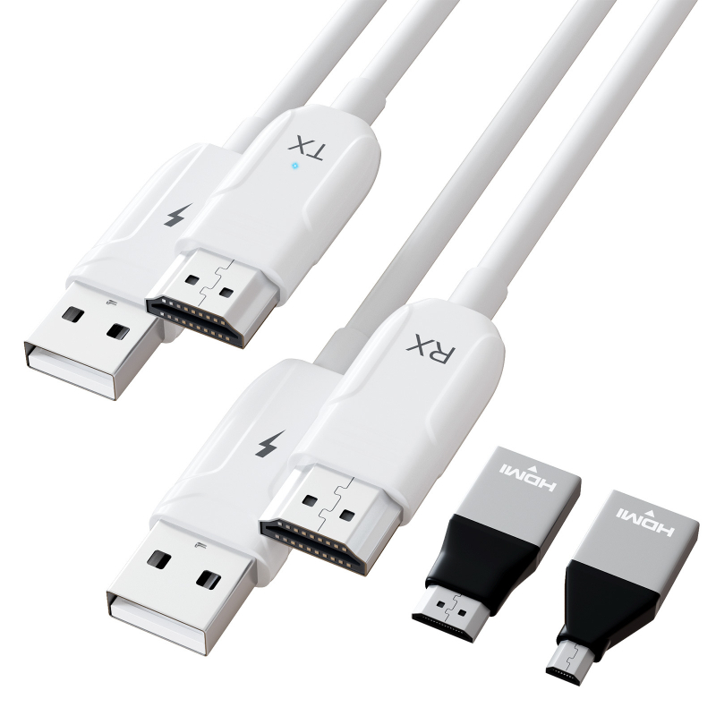Bezdrôtový HDMI vysielač a prijímač pre bodovo-bodové zobrazenie obrazovky, USB-A/HDMI rozhranie, 60 cm kábel, zlaté konektory