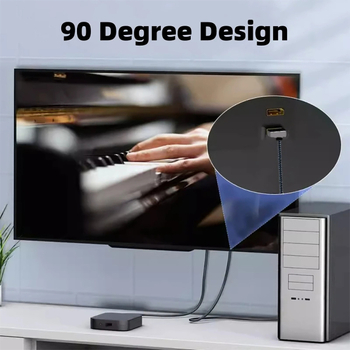DisplayPort 1.2 video kabel, ravno do kutnog konektora, DP linija, bakar-obaljena čelična žica (Tip: Video kabel; Sučelje: DP; Spojni kabel: DP linija; Materijal vlakna: bakar-obaljena čelična žica)