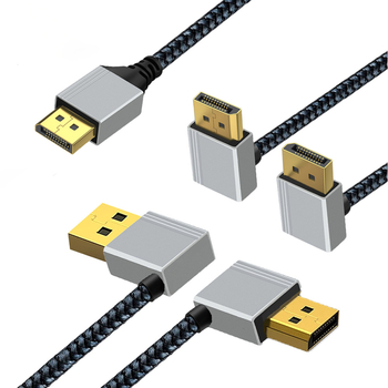 DisplayPort 1.2 video kabel, ravno do kutnog konektora, DP linija, bakar-obaljena čelična žica (Tip: Video kabel; Sučelje: DP; Spojni kabel: DP linija; Materijal vlakna: bakar-obaljena čelična žica)