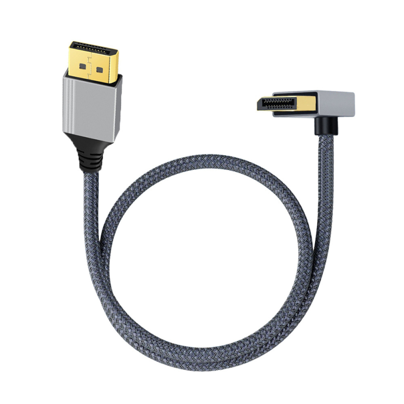 DisplayPort 1.2 video kabel, ravno do kutnog konektora, DP linija, bakar-obaljena čelična žica (Tip: Video kabel; Sučelje: DP; Spojni kabel: DP linija; Materijal vlakna: bakar-obaljena čelična žica)