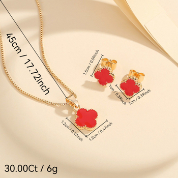 Réz fülbevaló és nyaklánc készlet, virágos mintával, divat OL stílus, őszi 2025