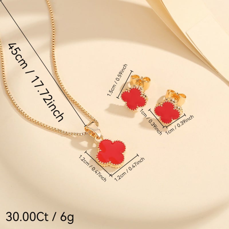 Réz fülbevaló és nyaklánc készlet, virágos mintával, divat OL stílus, őszi 2025