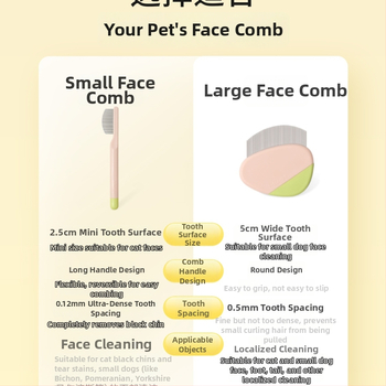 Linchen Pieptene de îngrijire pentru animale – pentru pete de lacrimi sub bărbie, potrivit pentru pisici și câini; Material: Altul