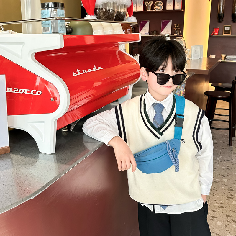 Geantă crossbody pentru copii — model solid, material nylon, design unisex, respirabilă, pentru uz zilnic