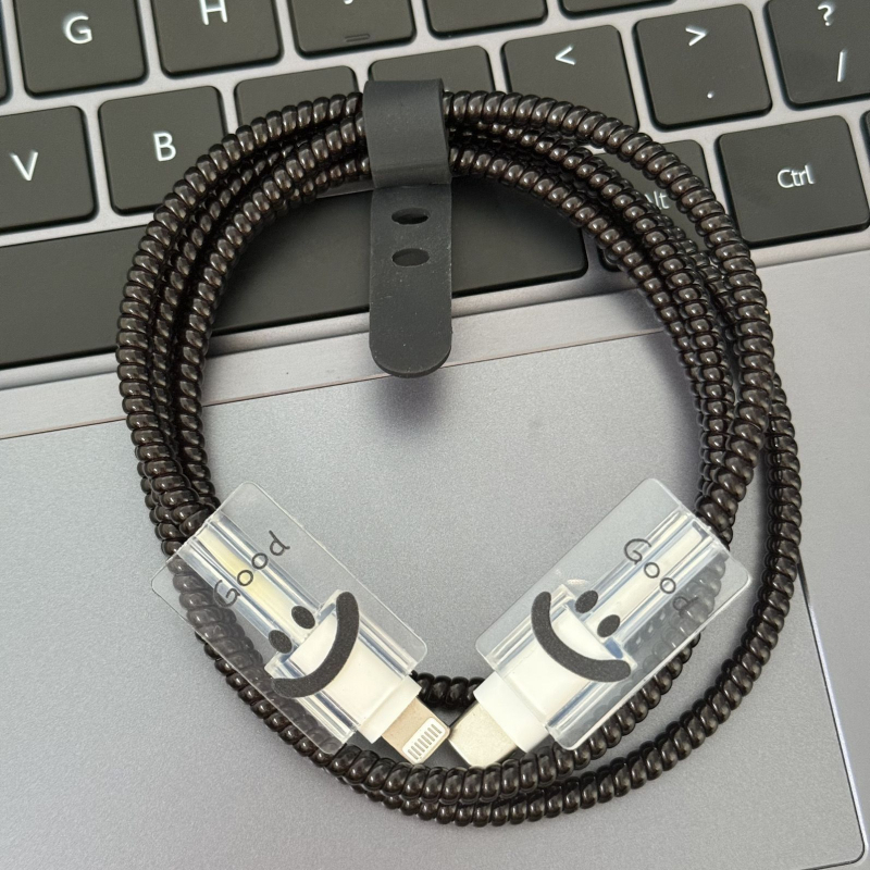 Защитен калъф за Apple заряден кабел за iPhone 16 и iPad с 20W бързо зареждане, навиване за предотвратяване на счупване