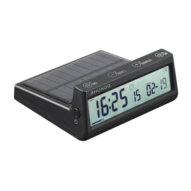 RHUNDO Αυτοκίνητο ηλεκτρονικό ρολόι με φωτεινό LCD θερμόμετρο και μετρητή υγρασίας