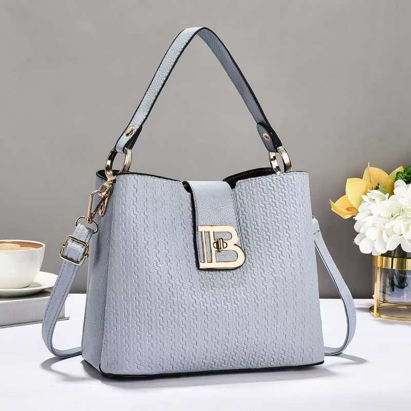 Geantă de umăr bucket din PU, stil urban minimalist, închidere cu lacăt, buzunare interioare pentru telefon și documente