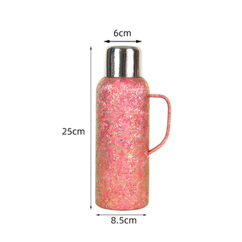 Titánból készült izolált termosz fogantyúval, nagy kapacitás, 6-12 órás szigetelés