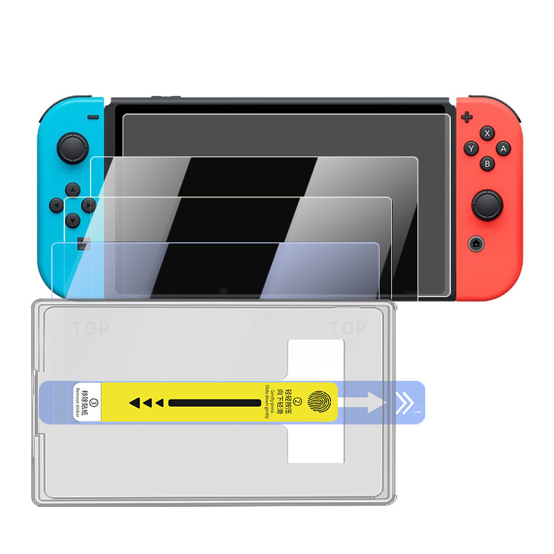 Ochranné sklo Nintendo Switch OLED, 0,33 mm Asahi sklo, predná membrána, 2.5D oblúk, HD, anti‑modré svetlo, anti‑otlačky prstov