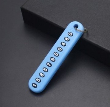 Μπρελόκ αυτοκινήτου με πινακίδα αριθμού τηλεφώνου, λειτουργία κατά της απώλειας, μινιμαλιστικό στυλ, πλαστικό, κωδικός 40040