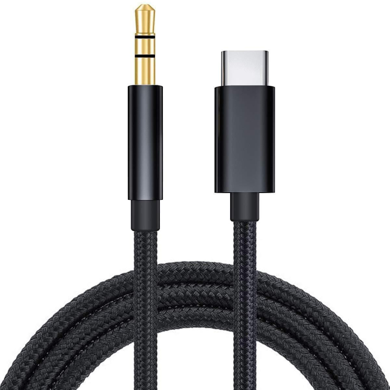 Type-C na 3,5 mm audio kabel za slušalice, auto audio sustav i mobilne uređaje | Pozlaćeni konektori, pleteni bakreni jezgro